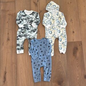 Set of Three Baby Rompers - Tie-Dye, and Star Patterns 18 months and 24 months